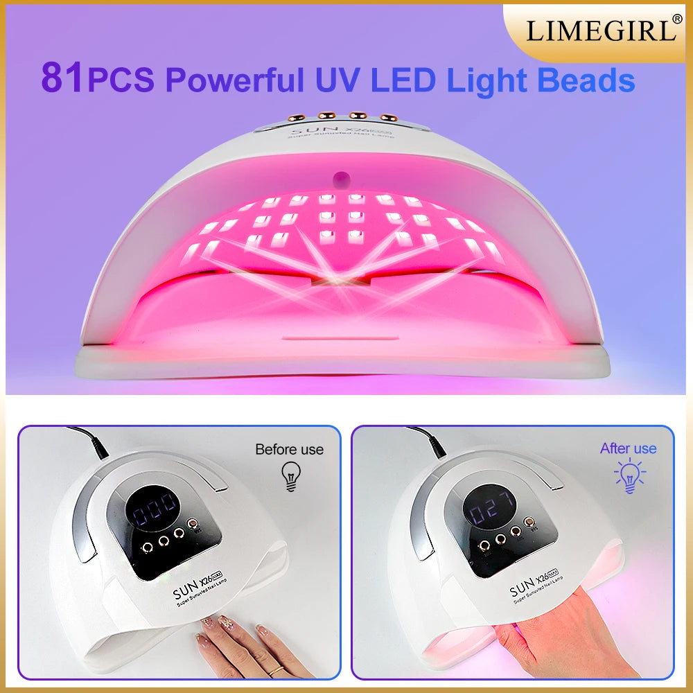 SUN X26MAX 81LED UV Lamp for Nails Drying Quick Curing All Gel Nail Polish Professional Powerful UV Light Dryer Manicure Salon