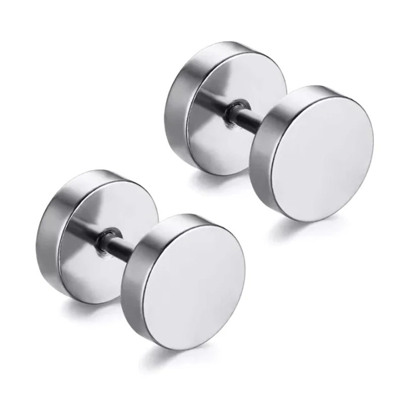 1 Pairs Multi Types Unisex Black Gold Color Stainless Steel Earring For Women Men Punk Gothic Piercing Fake Earrings Jewelry - Live Store 4U