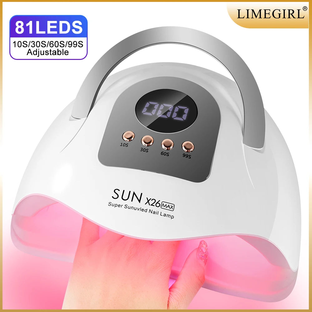 SUN X26MAX 81LED UV Lamp for Nails Drying Quick Curing All Gel Nail Polish Professional Powerful UV Light Dryer Manicure Salon