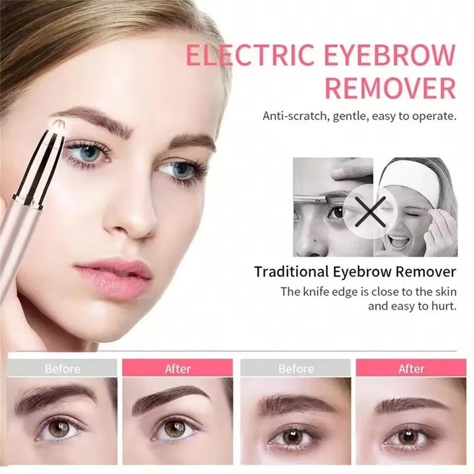 Eyebrow Trimmer for Women, Battery Eyebrow Hair Remover, Painless Electric Razor,Eye Brow and Face Epilator Hair Removal