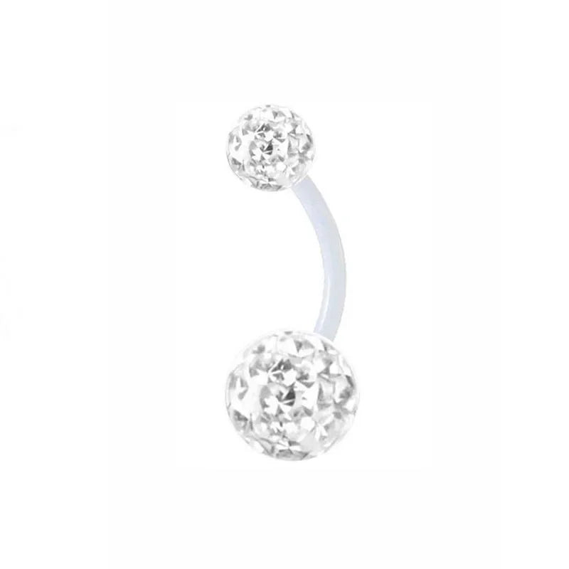 1pc 14G Belly Button Rings Navel Nombril Piercing Stainless Steel Belly Rings Women CZ Body Piercing Crystal Belly Rings Jewelry