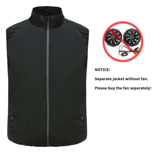 Men Summer Air Conditioning Clothing Fan Cooling Vest 2022 New USB Charging Cooling Sport Man Outdoor Solid Color Coat Plus Size - Live Store 4U