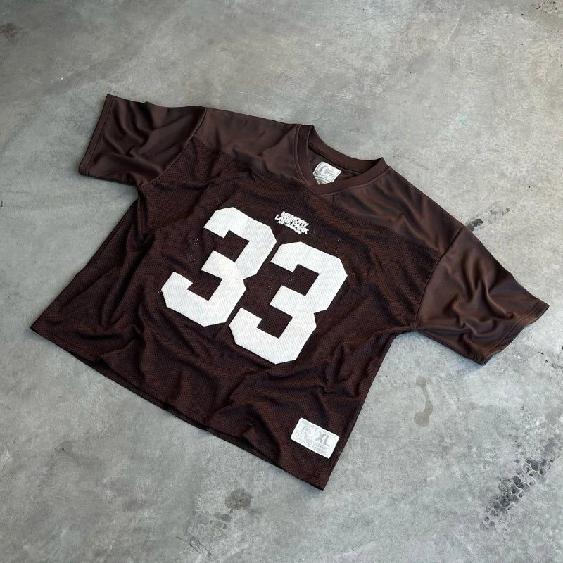 Y2K Retro Jersey Quick Dry Breathable Mesh T Shirt Men Women Street College Sports Wear Oversized Unisex Football Training Wear - Live Store 4U