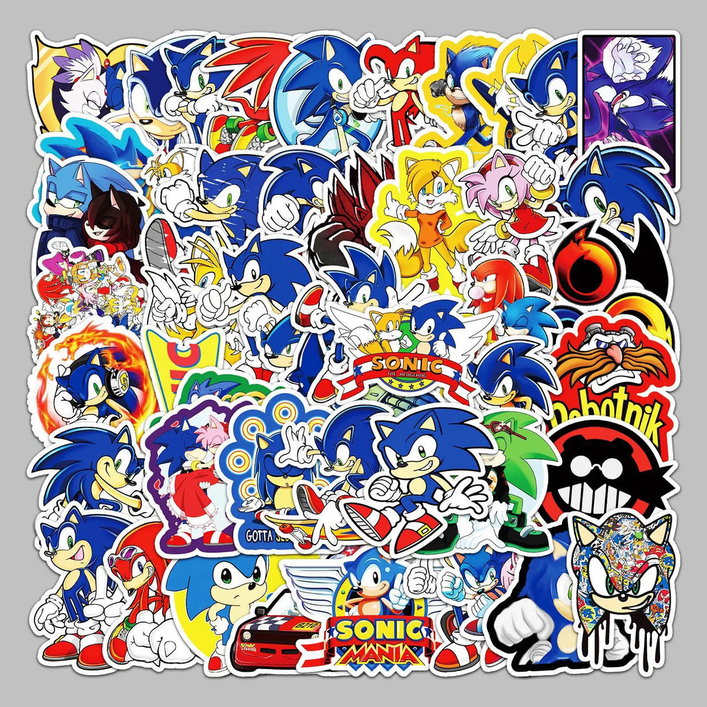 50-100Pcs/Set Cartoon Sonic Stickers Hedgehog Anime Toys Cartoon Graffiti Sticker for Water Bottle Laptop Luggage