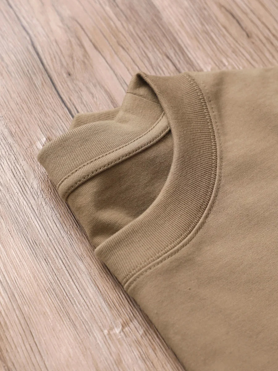 11.29oz 320Grams Heavy Cotton Weight Oversized Loose Men T-shirt Solid Color Drop Shoulder Short Sleeve High Quality - Live Store 4U