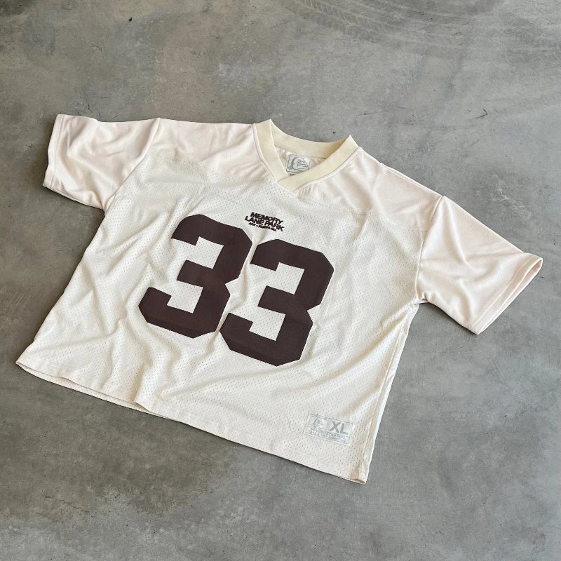 Y2K Retro Jersey Quick Dry Breathable Mesh T Shirt Men Women Street College Sports Wear Oversized Unisex Football Training Wear - Live Store 4U