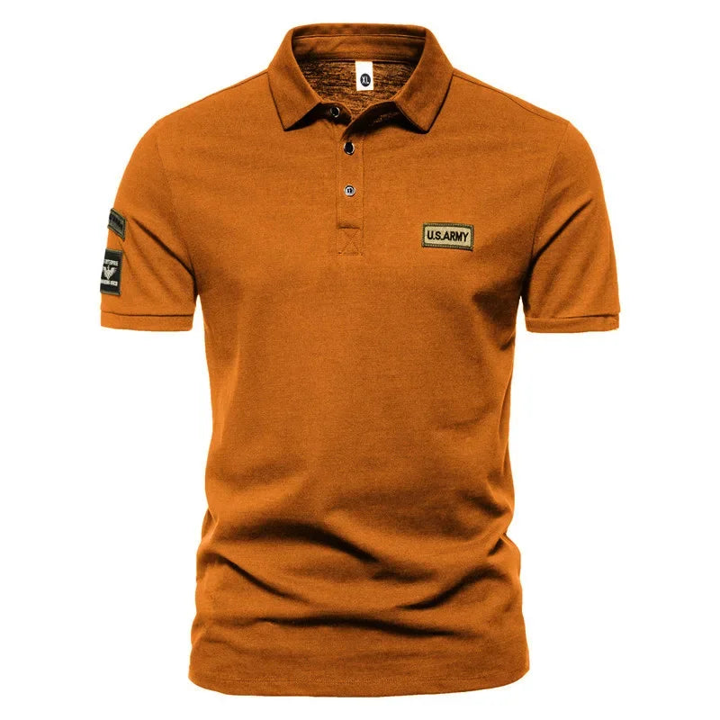 New Men Short Sleeve Tshirts Summer Breathable Embroidered Polo Shirt for Men Lightweight Solid Color Large Tops - Live Store 4U