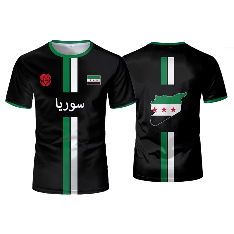 Syria Football T Shirts Men's Sports T-shirts Syrian Flag Street Oversized Tops Unisex Casual Graphic Tees Tops Y2k Mens Gifts - Live Store 4U
