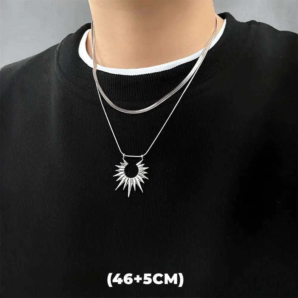 Hip Hop Zircon Star Double Layer Necklace For Men Women Trend Charm Titanium Steel Pendant Chain Unisex Jewelry Wholesale - Live Store 4U