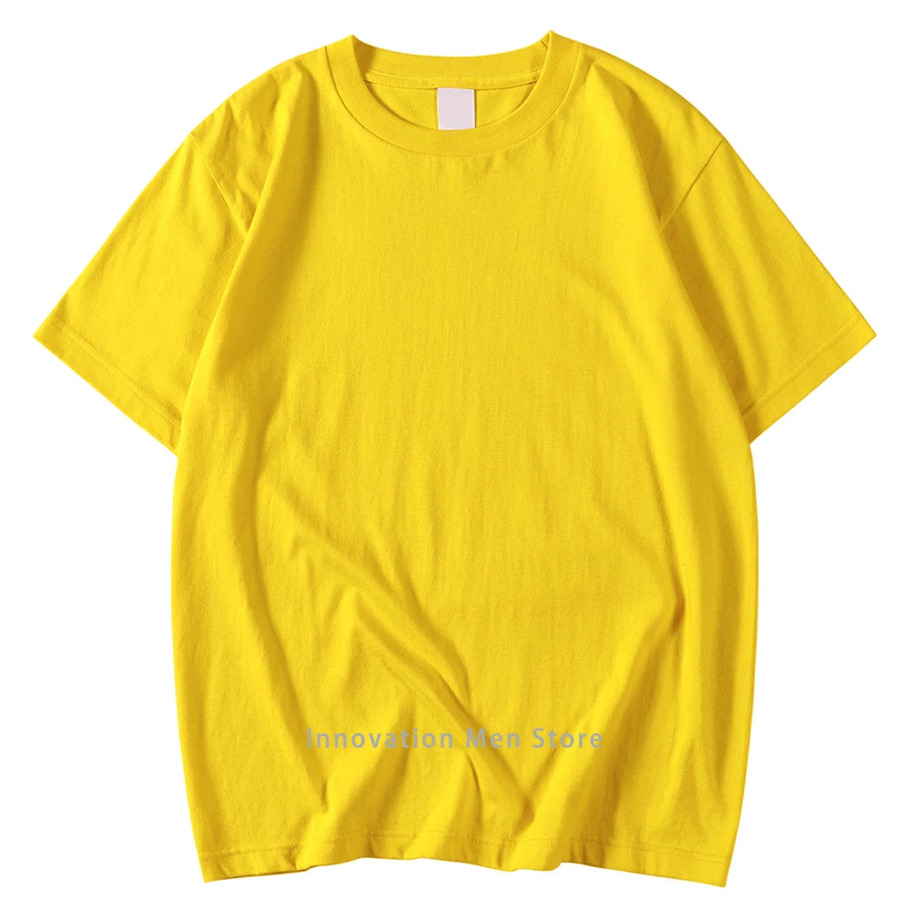 New Candy Color 100% Cotton T-Shirts Men Women 14 Colors Oversized Short Sleeves High Quality Brand Tee Clothing Soft T Shirts - Live Store 4U