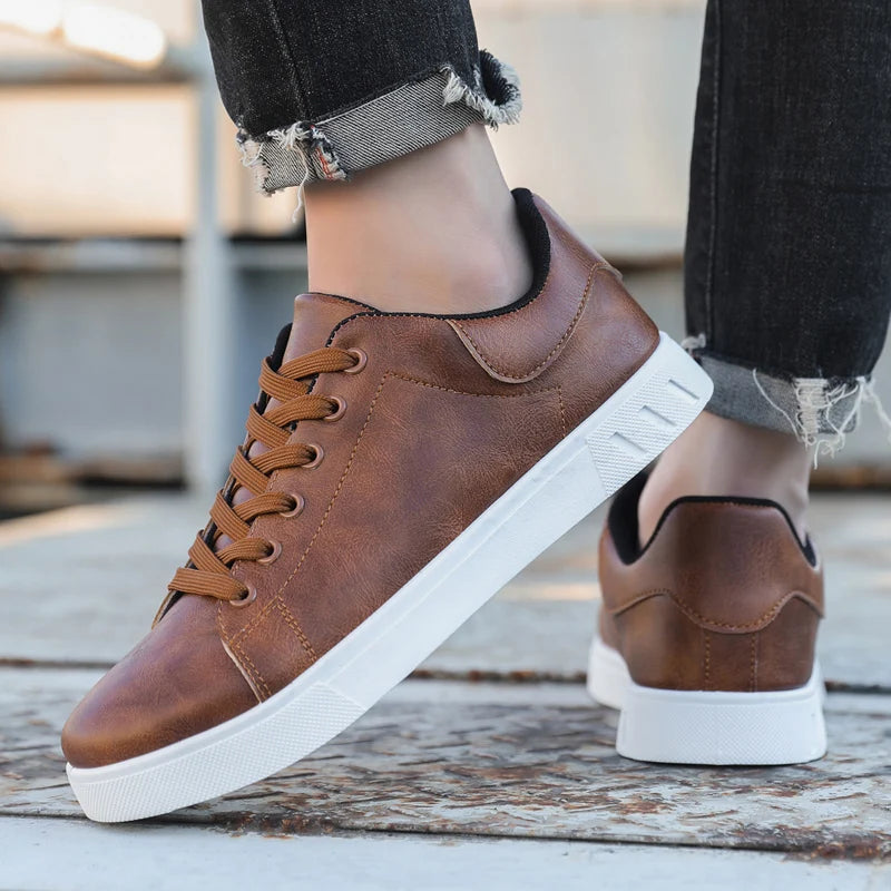 Casual Shoes Loafers British Leather Sneakers Flats Shoes Classic Men Leather Shoes Spring Summer New Trendy All-match Platform