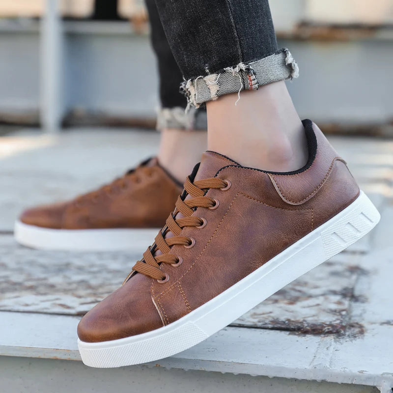 Casual Shoes Loafers British Leather Sneakers Flats Shoes Classic Men Leather Shoes Spring Summer New Trendy All-match Platform