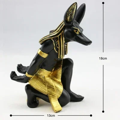 Resin Figurines Candleholder Retro Ancient Egyptian Goddess Sphinx Anubis Shape Candlestick Crafts Home Decorative Ornaments