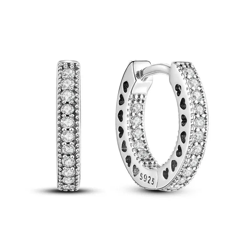 925 Sterling Silver Star Moon Hoop Earrings Sparkling Cubic Zircon Clover Earrings For Women Pretty Wedding Party Jewelry Gifts