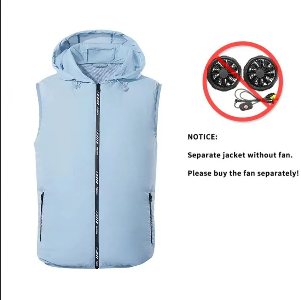 Summer Sport Fan Air Condition Cool Man Woman Travel Ultralight Brand Outdoor Vest Clothes Jacket Sun Windbreaker Fishing Worker - Live Store 4U
