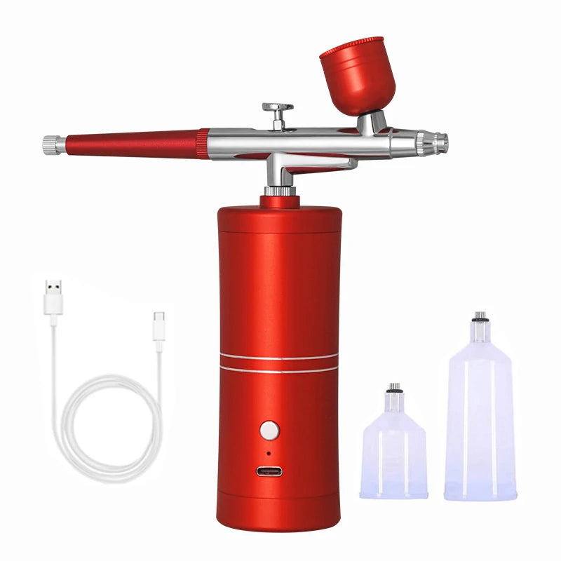 Airbrush Nails with Compressor Portable Airbrush For Nails Art Paint Craft Cake Decoration Nano Steam Gun Spray Compressor