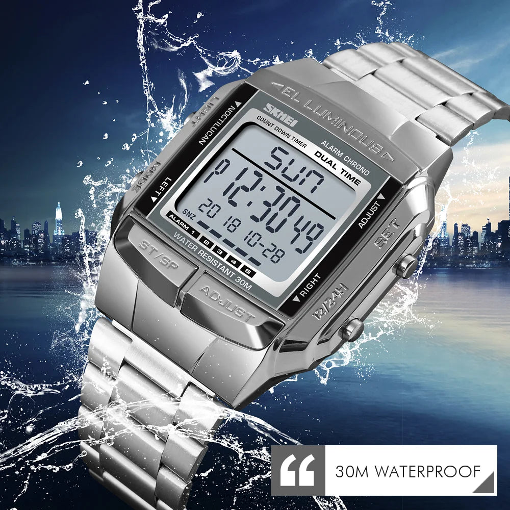 SKMEI 1381 Electronic Watch For Men Luxury Waterproof LED Digital Wristwatches Military Sport Mens Clock 1328 Reloj Masculino