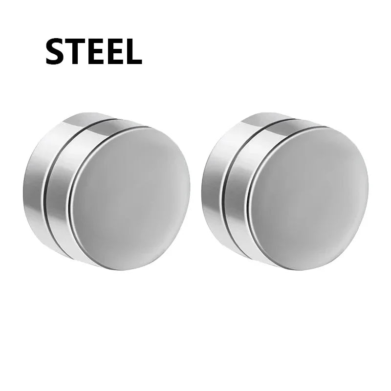 3 Pairs Crystal Strong Magnetic Ear Stud Clip Earrings for Men and Women Punk Round Zircon Magnet Earrings Non Piercing Jewelry - Live Store 4U