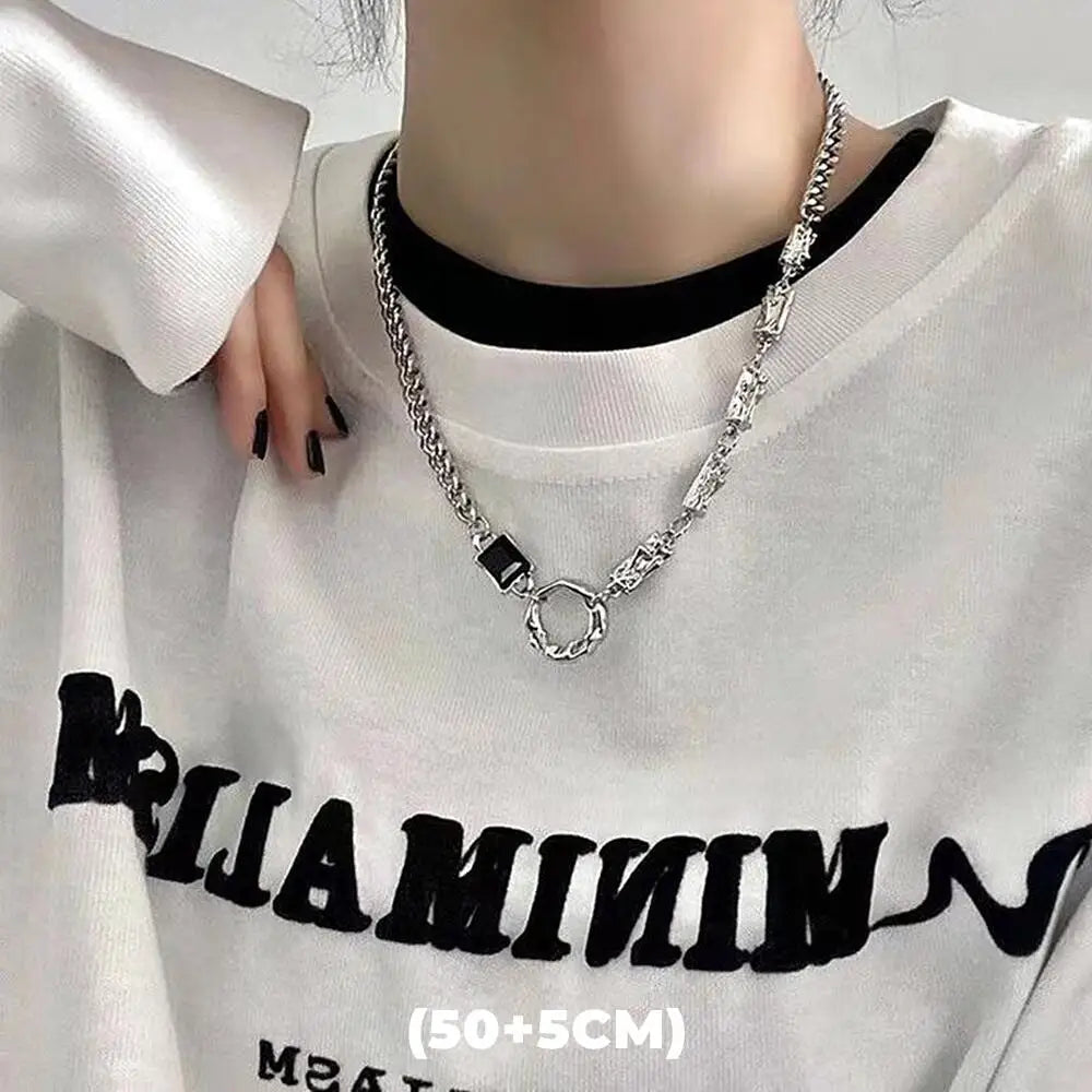 Hip Hop Zircon Star Double Layer Necklace For Men Women Trend Charm Titanium Steel Pendant Chain Unisex Jewelry Wholesale - Live Store 4U