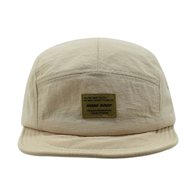 Fashion 5 Panel Baseball Cap Snapback Caps Quick-drying Flat-brimmed Hat for Men Women Adjustable Summer Casual Sunscreen Hats