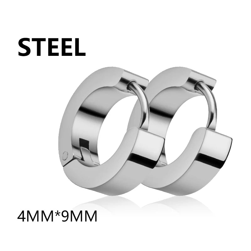 1 Pairs Multi Types Unisex Black Gold Color Stainless Steel Earring For Women Men Punk Gothic Piercing Fake Earrings Jewelry - Live Store 4U