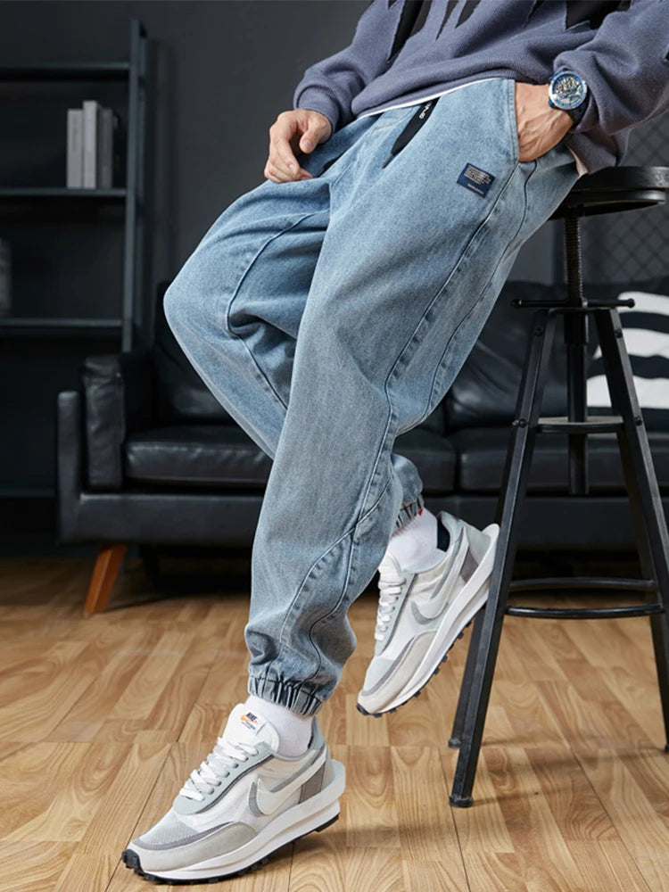 Big Size Men's Jogger Jeans 6XL 7XL 8XL Streetwear Black Blue Casual Denim Cargo Pants Stretch Cotton Taper Jeans Baggy Trousers - Live Store 4U