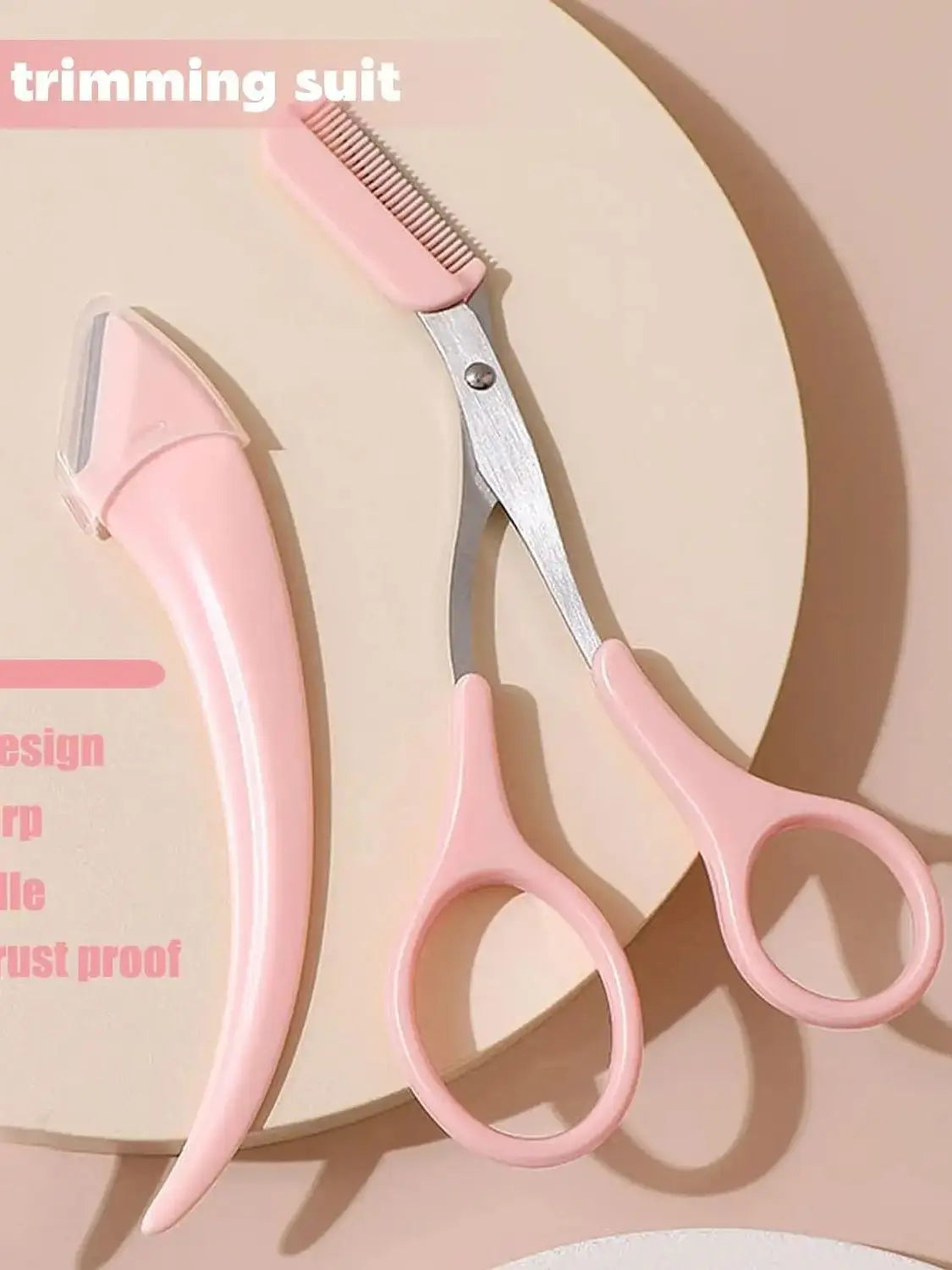 Eyebrow Trimming Knife Eyebrow Face Razor For Women Professional Eyebrow Scissors With Comb Brow Trimmer Scraper Accesso