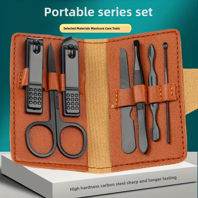 Professional Nail Clippers Set for Men, Stainless Steel Portable Nail Cutter Kit, High Carbon Steel Blade, Portable set