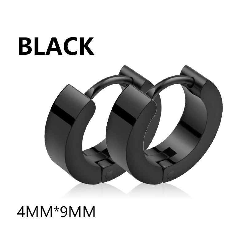 1 Pairs Multi Types Unisex Black Gold Color Stainless Steel Earring For Women Men Punk Gothic Piercing Fake Earrings Jewelry - Live Store 4U