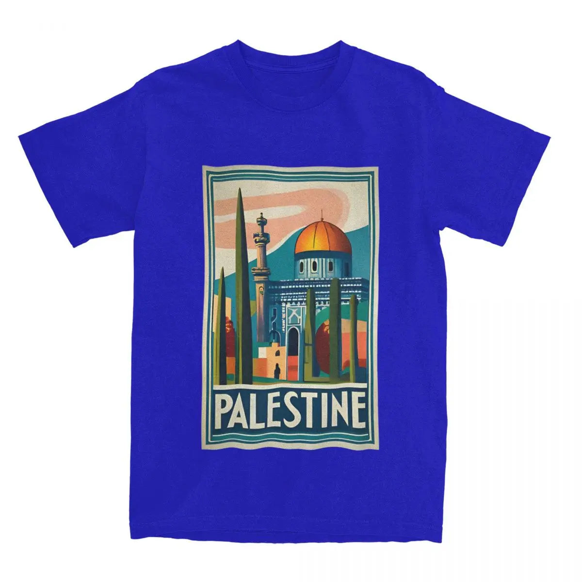 Couple T-Shirt Vintage Palestine Jerusalem Peace T Shirts Leisure Summer Tees Aesthetic Print Cotton Tops Gift Idea