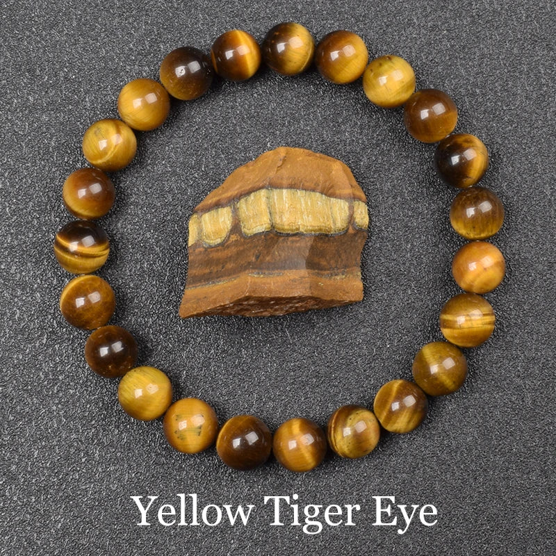 Natural Golden Obsidian Stone Beads Bracelet Men Women Golden Light Rainbow Obsidian Raw Stone Round Bead Natural Energy Jewelry - Live Store 4U