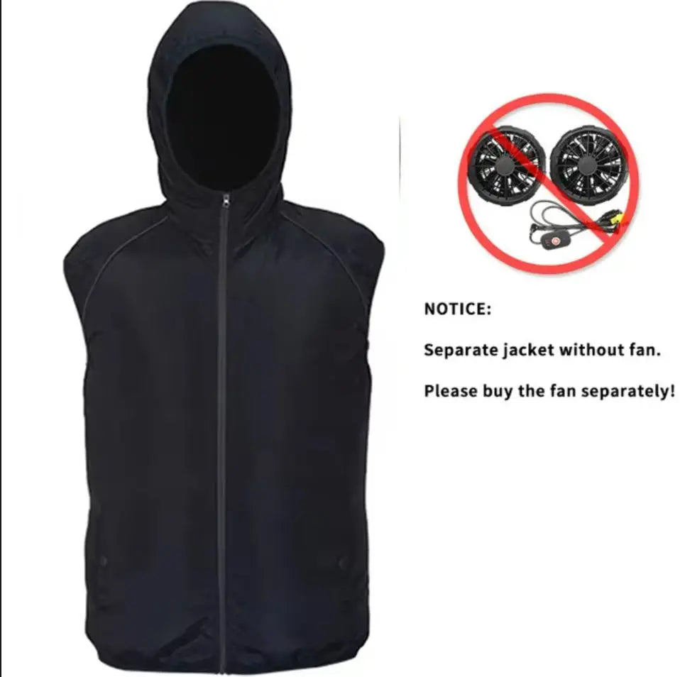 Summer Sport Fan Air Condition Cool Man Woman Travel Ultralight Brand Outdoor Vest Clothes Jacket Sun Windbreaker Fishing Worker - Live Store 4U