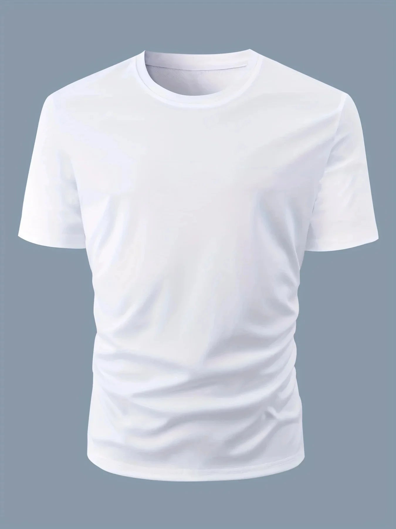 Men's 100% cotton casual sports loose oversized Focus print round neck short sleeved T-shirt top - Live Store 4U