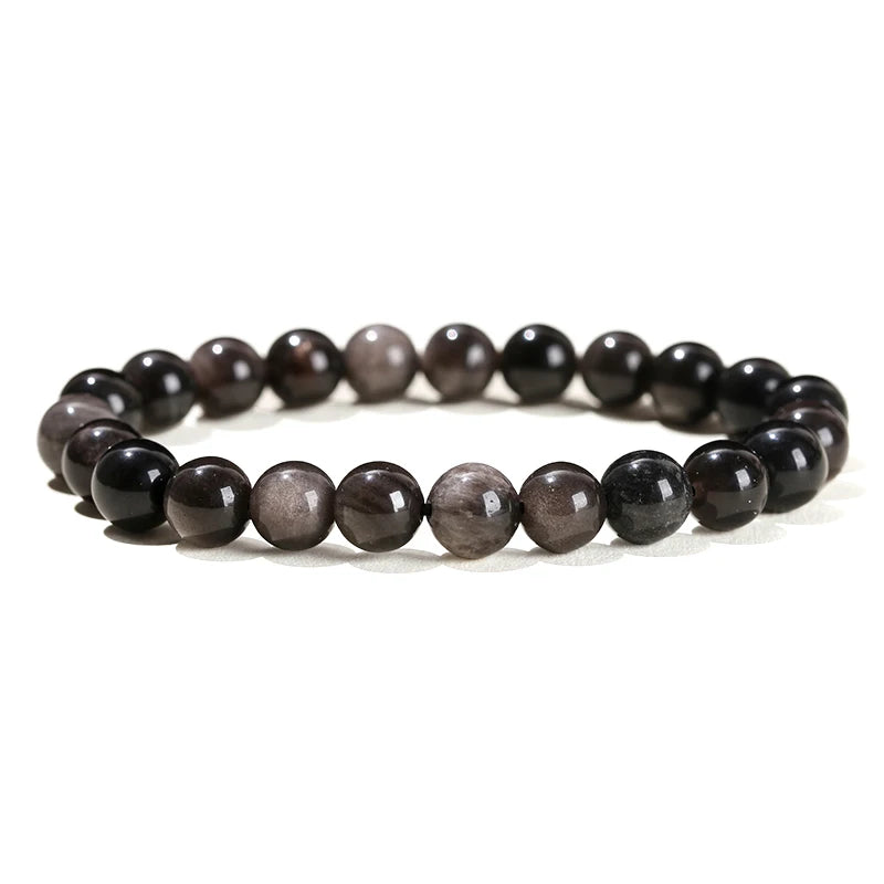 JD Natural Stone Beads Bracelet Amethyst Tiger Eye Crystal Quartz Agate Gem Beads Bangles Women Men Reiki Healling Jewelry Gift - Live Store 4U