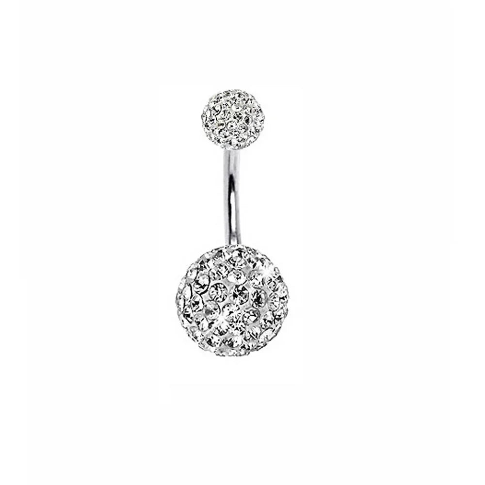 1pc 14G Belly Button Rings Navel Nombril Piercing Stainless Steel Belly Rings Women CZ Body Piercing Crystal Belly Rings Jewelry