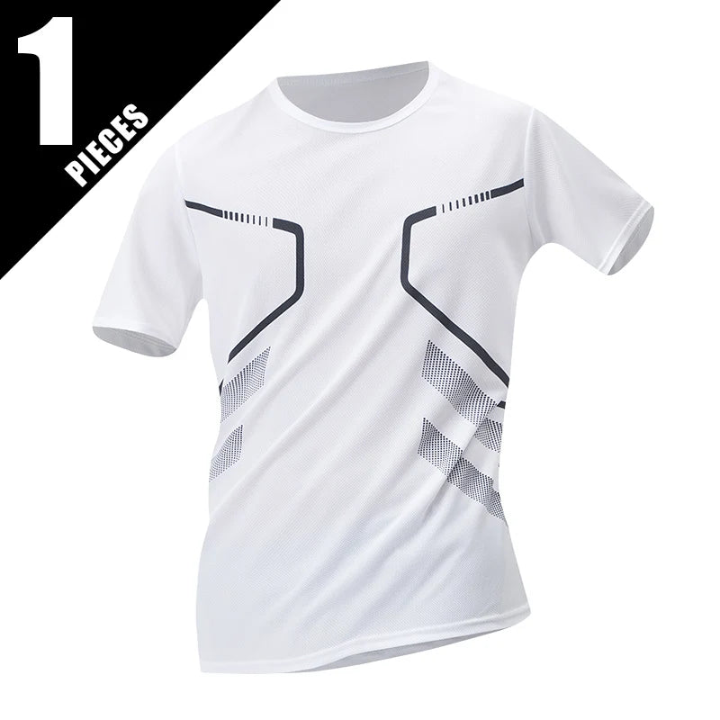 1/3/4 Pieces Summer Men's Printed Quick-drying Breathable Short-sleeved Plus Size Loose Sports Casual T-shirt Multicolor Choice - Live Store 4U