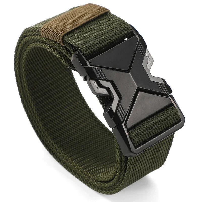 The New Men's 125cm Buckle Belt Nylon Braided Lightweight Breathable Daily Commuter Men's Belt - Live Store 4U