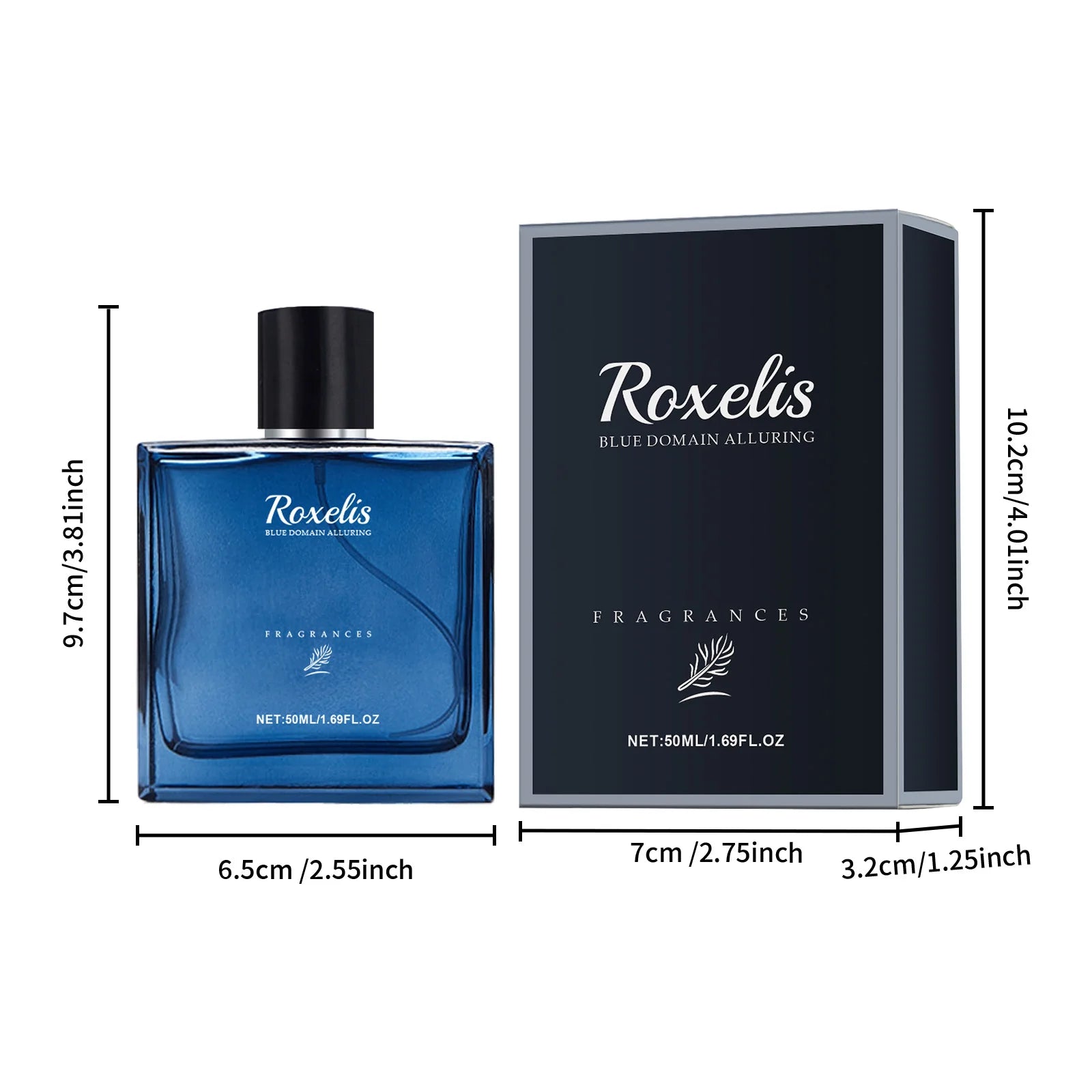 Roxelis 50ml Charmig Cologne Perfume Spray Men's Blue Domain Fragrance Lasting Scent Pheromone Flirting Romantic Dating Perfume