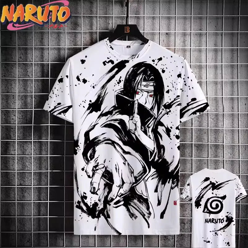 MINISO Naruto Men's T Shirt Japanese Anime 3D Prints Casual Short Sleeve Tees Street Oversized Clothing Fashion Cartoon T-Shirts - Live Store 4U