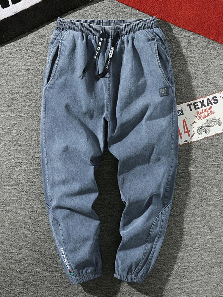 Big Size Men's Jogger Jeans 6XL 7XL 8XL Streetwear Black Blue Casual Denim Cargo Pants Stretch Cotton Taper Jeans Baggy Trousers - Live Store 4U