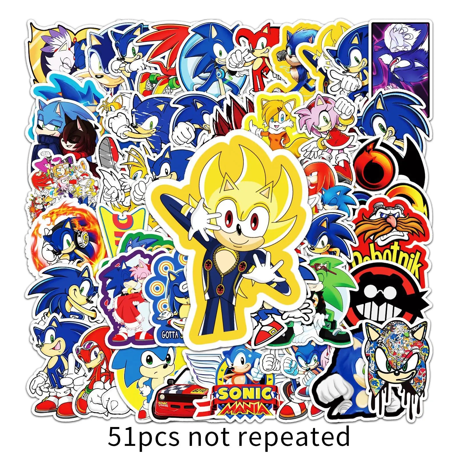 50-100Pcs/Set Cartoon Sonic Stickers Hedgehog Anime Toys Cartoon Graffiti Sticker for Water Bottle Laptop Luggage