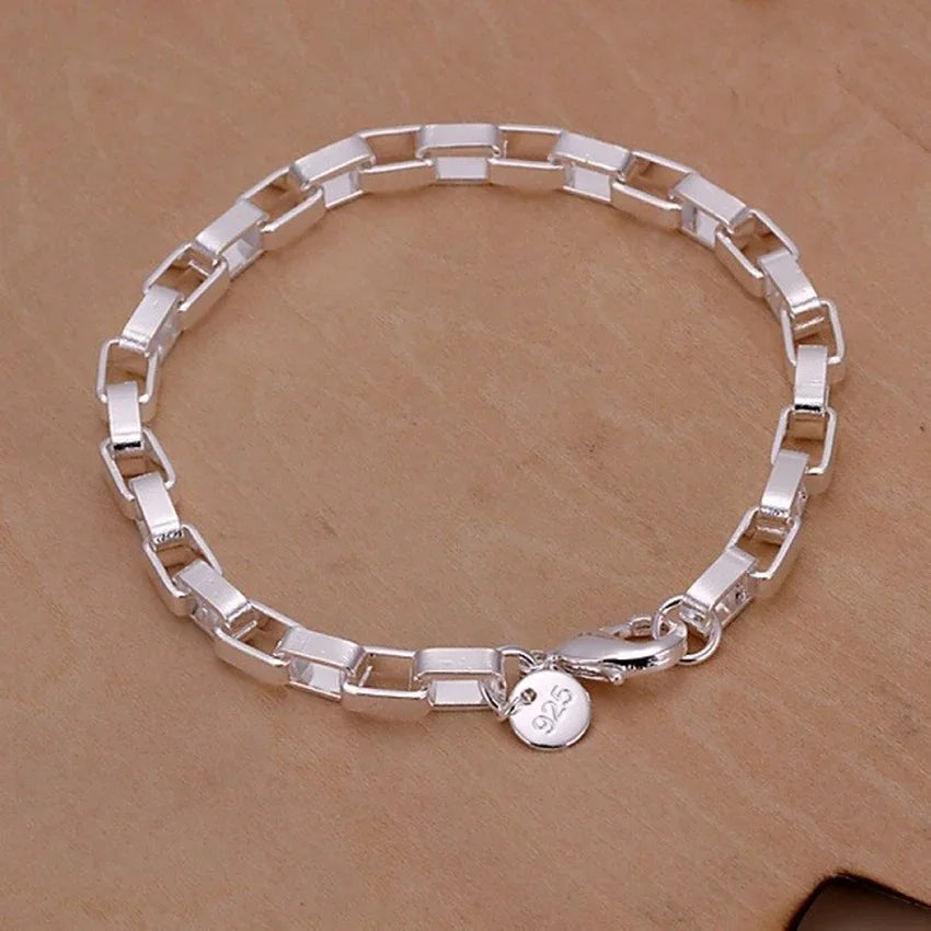 Fine 925 Sterling Silver Noble Nice Chain Solid Bracelet for Women Men Charms Party Gift Wedding Fashion Jewelry Hot Model - Live Store 4U