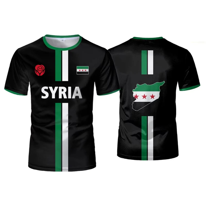 Syria Football T Shirts Men's Sports T-shirts Syrian Flag Street Oversized Tops Unisex Casual Graphic Tees Tops Y2k Mens Gifts - Live Store 4U