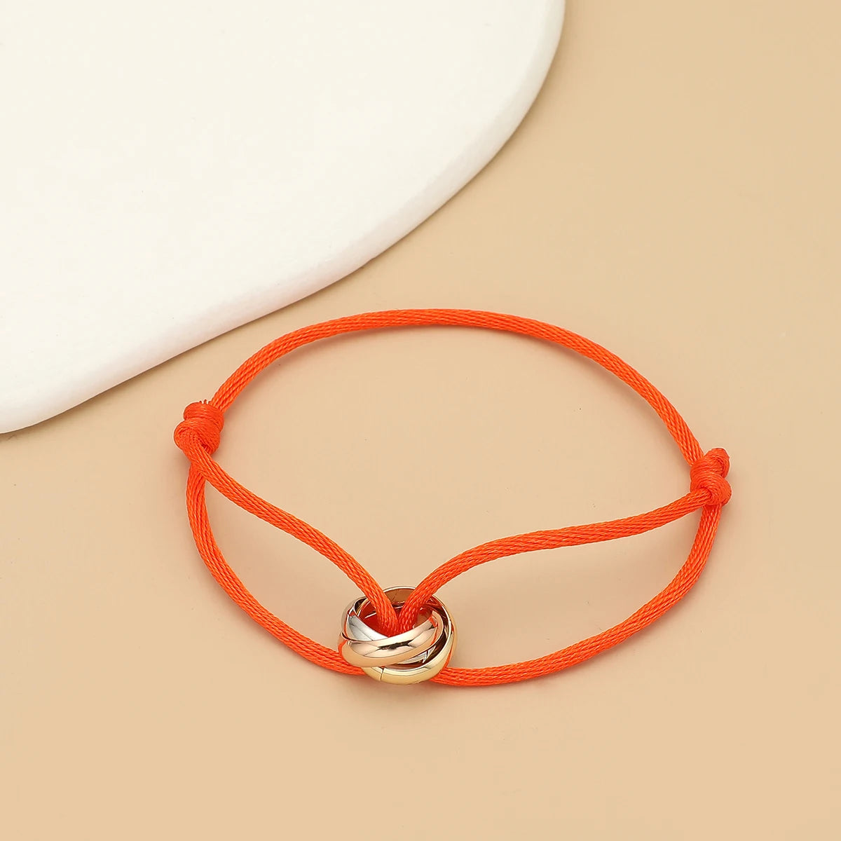Simple Fashion Unisex Bracelet 3 Metal Round Circle Accessory Adjustable Men's Rope Bracelet for Women Jewelry Gifts - Live Store 4U