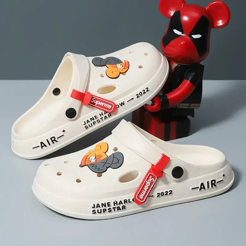 Summer Man Sandals Lightweight Home Beach Sandals Women Slippers Outdoor Quick Dry Flat Soft EVA Hole Shoes Women Clogs 2024