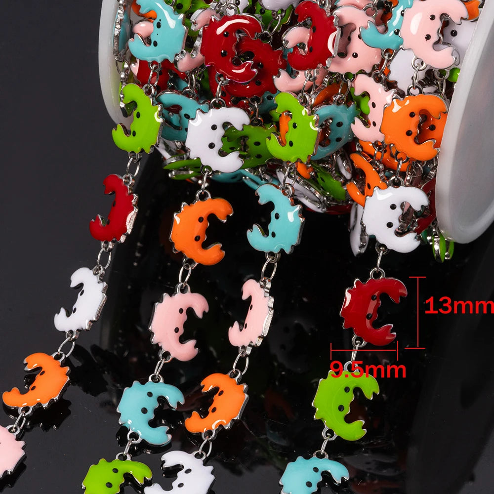 1Meter Stainless Steels Enamel Ocean Animal Charms Chains for DIY Necklaces Making Jewelry Findings Bracelets Anklet Component