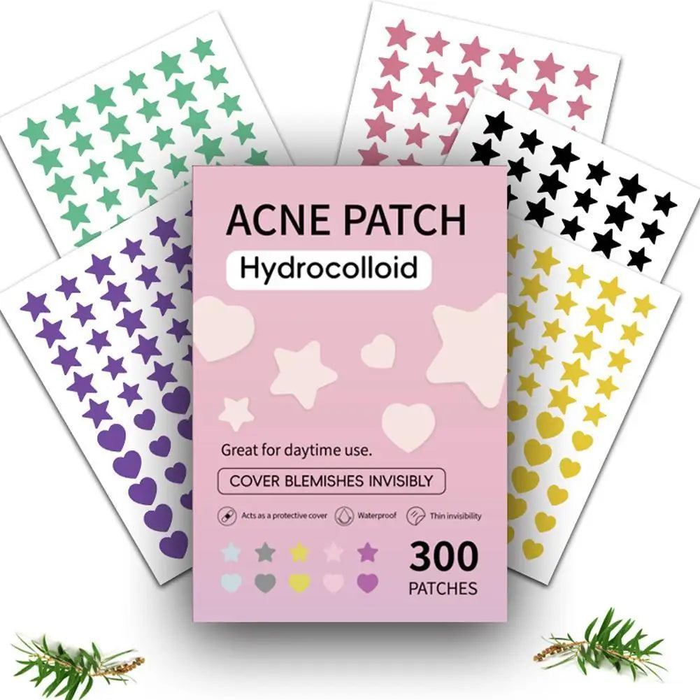 300/600pcs Star Acne Patch Mild Non-irritating Lightens Acne Hydrocolloid Acne Sticker For Blackheads Closed Comedones