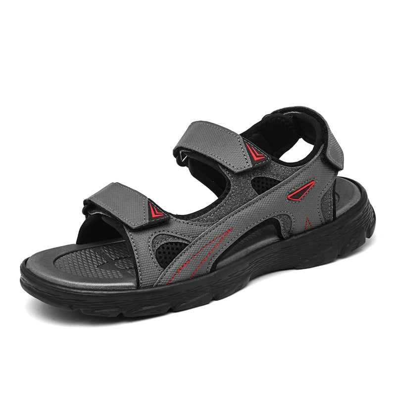 Mens Sports Sandals Outdoor Hiking Waterproof Beach Sports Mens Sandals Summer Open Toe Adjustable Laces