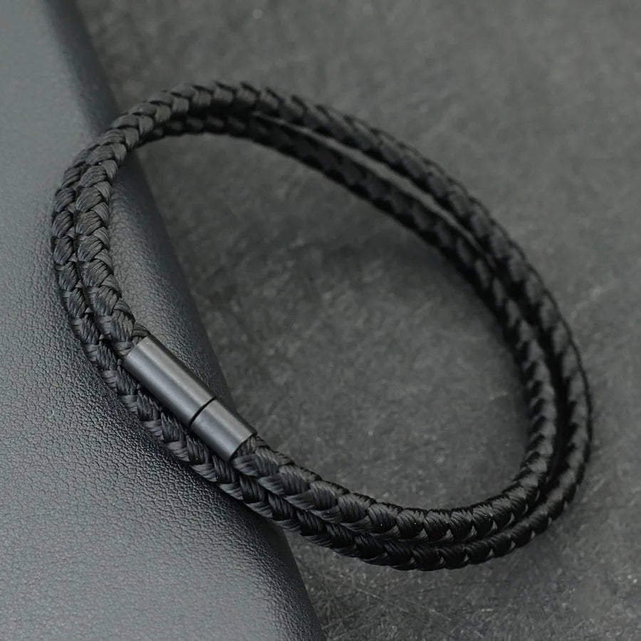 2025 New Simple Style Keel Rope Bracelet For Men Bilayer Wrap Braslet Bangle Homme Nautical Braclet Gifts For Him Pulseria Joias - Live Store 4U