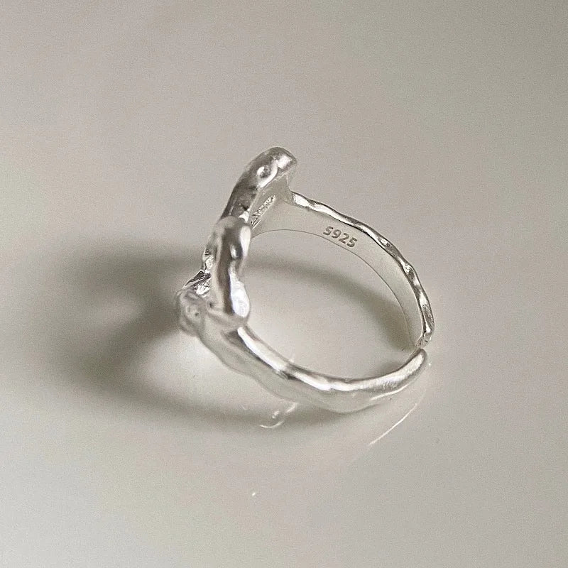 925 Sterling Silver Rings for Women Men Couple Minimalist Handmade Simple Heart Ring Party Jewelry Gift Prevent Allergy - Live Store 4U